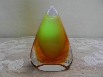 Vase - glass, uranium glass - 1970 Vase - glass, uranium glass - 1970