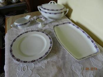 Porcelain Dish Set - white porcelain - 1930 Porcelain Dish Set - white porcelain - 1930