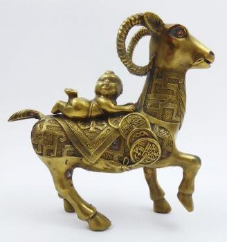 216. BOY SITTING ON A RAM 216. BOY SITTING ON A RAM