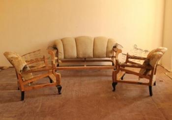 Sofa Set - wood, leather - 1920 Sofa Set - wood, leather - 1920