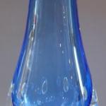 Large crystal vase, blue glass, air bubbles-Vladim Large crystal vase, blue glass, air bubbles-Vladim