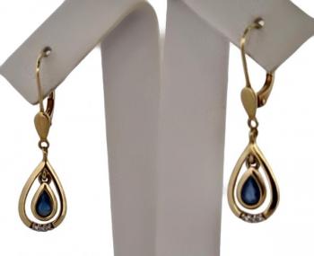Gold Earrings - gold, diamond - 1950 Gold Earrings - gold, diamond - 1950
