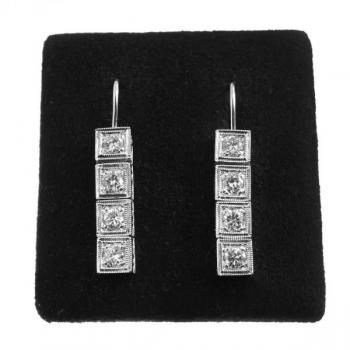 Gold Earrings with Brilliants - gold, brilliant cut diamond - 1980 Gold Earrings with Brilliants - gold, brilliant cut diamond - 1980