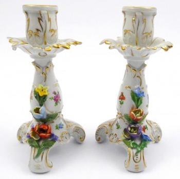 Porcelain candelabras - porcelain - 1910 Porcelain candelabras - porcelain - 1910