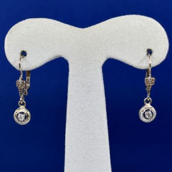 Gold Earrings with Brilliants - white gold, brilliant cut diamond - 2000 Gold Earrings with Brilliants - white gold, brilliant cut diamond - 2000