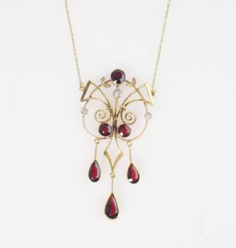 Necklace - gold, Almandine - 1921 Necklace - gold, Almandine - 1921