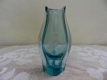 Vase - glass, blue glass - 1950 Vase - glass, blue glass - 1950