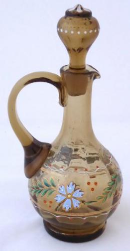 Carafe made of forest glass and coloured enamels Carafe made of forest glass and coloured enamels