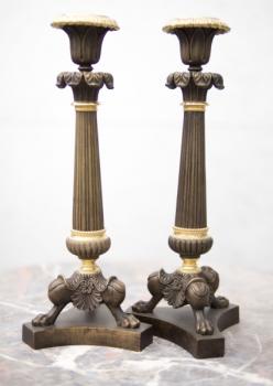Pair of Candlesticks - brass - 1870 Pair of Candlesticks - brass - 1870