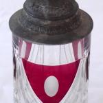 Tankard, cut glass, ruby shields Tankard, cut glass, ruby shields