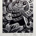 Olga Cechova - Two ex libris Animals, Bird Woman,  Olga Cechova - Two ex libris Animals, Bird Woman,