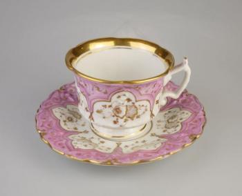 Cup and Saucer - painted porcelain - Dalovice - 1850 Cup and Saucer - painted porcelain - Dalovice - 1850