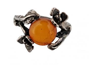 Silver Ring - silver, amber - 1910 Silver Ring - silver, amber - 1910