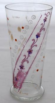 Glass with coloured enamel strip Glass with coloured enamel strip