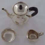 Silver teapot, milk jug and sugar bowl - Bremer We Silver teapot, milk jug and sugar bowl - Bremer We