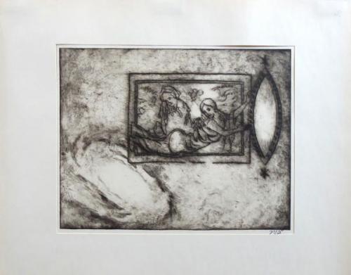 Vratislav Jan Zizka - Woman, with a mirror (window Vratislav Jan Zizka - Woman, with a mirror (window