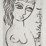 Olga Pavalova - Girls, 4x Ex libris  Olga Pavalova - Girls, 4x Ex libris