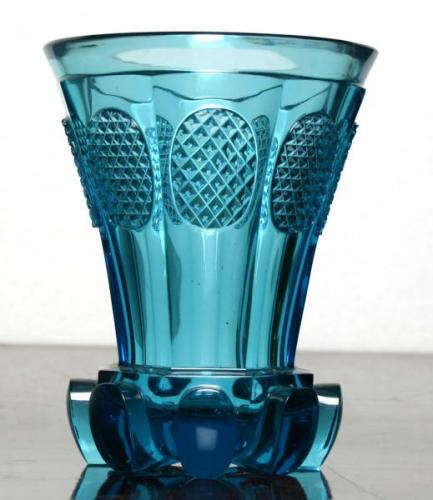Glass Goblet - cut glass, cobalt - 1840 Glass Goblet - cut glass, cobalt - 1840