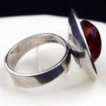 Silver ring with amber - Poland 1963 - 1980 Silver ring with amber - Poland 1963 - 1980