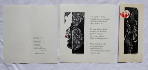 Anna Grmelova, Vaclav Krupka - Two woodcuts, Poems Anna Grmelova, Vaclav Krupka - Two woodcuts, Poems