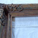 Patinated gold frame with decorations, square shap Patinated gold frame with decorations, square shap