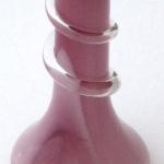 Purple-pink and white vase, with a twisted ring Purple-pink and white vase, with a twisted ring