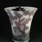 Vase - two-layer glass, etched glass - Alois Hásek - 1935 Vase - two-layer glass, etched glass - Alois Hásek - 1935