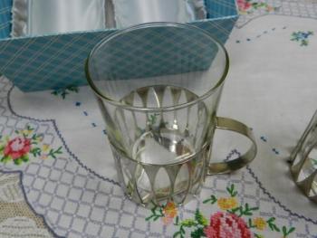 Glasses - chrome, clear glass - 1960 Glasses - chrome, clear glass - 1960