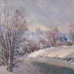 Karel Balicek - Winter landscape with red sky Karel Balicek - Winter landscape with red sky