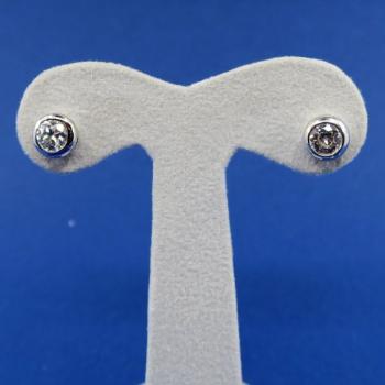 White Gold Earrings - white gold, brilliant cut diamond - 1930 White Gold Earrings - white gold, brilliant cut diamond - 1930