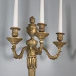 Three-Light Candelabra - bronze, gold - 1880 Three-Light Candelabra - bronze, gold - 1880