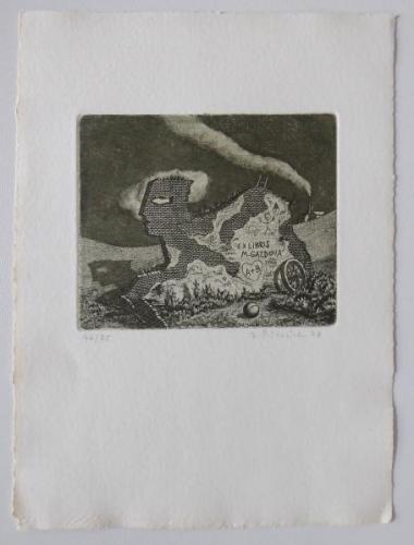 Jindrich Pilecek - Ex libris M. Gazdova  Jindrich Pilecek - Ex libris M. Gazdova