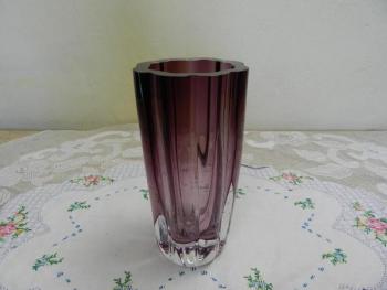 Vase - glass, thick-walled glass - 1970 Vase - glass, thick-walled glass - 1970
