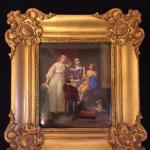 Genre paintings on porcelain Genre paintings on porcelain