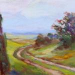 Vaclav Stein - Landscape with road, bush and trees Vaclav Stein - Landscape with road, bush and trees