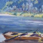 Vojtech Pernica - Boat on the river on a sunny day Vojtech Pernica - Boat on the river on a sunny day