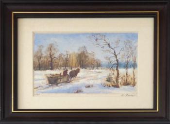 Bauer Hubert - Winter landscape with carriage Bauer Hubert - Winter landscape with carriage