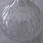 Cut glass carafe with silver neck Cut glass carafe with silver neck