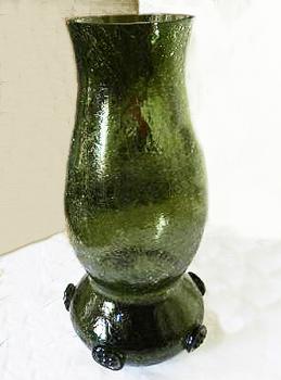 Vase - green glass - 1930 Vase - green glass - 1930