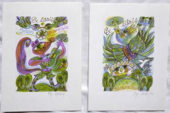 Olga Cechova - Ex libris Johan Souverein a Maria S Olga Cechova - Ex libris Johan Souverein a Maria S