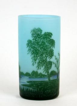 Vase - etched glass, layered glass - Lamartine - 1900 Vase - etched glass, layered glass - Lamartine - 1900
