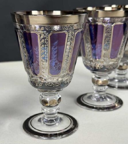 Set of stemmed glasses – 6 pcs / Nový Bor, 1960 Set of stemmed glasses – 6 pcs / Nový Bor, 1960