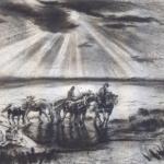 Alex Adolf Jelinek - Swimming horses Alex Adolf Jelinek - Swimming horses