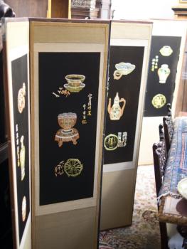 Screen - wood, fabric Screen - wood, fabric