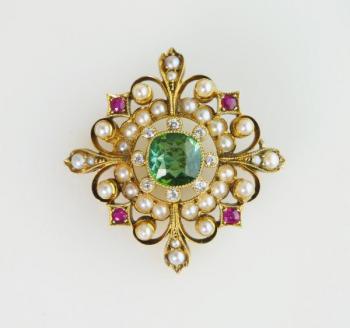 Brooch - gold, diamond - 1930 Brooch - gold, diamond - 1930