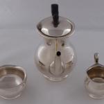 Silver teapot, milk jug and sugar bowl - Bremer We Silver teapot, milk jug and sugar bowl - Bremer We
