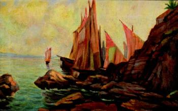 Sailingboats in a bay Sailingboats in a bay