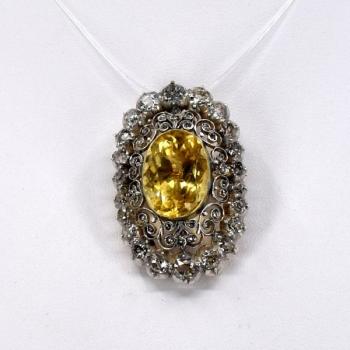 Gold Brooch - gold, brilliant cut diamond - 2000 Gold Brooch - gold, brilliant cut diamond - 2000