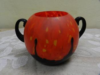 Vase - glass, red glass - 1930 Vase - glass, red glass - 1930