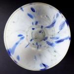 Vase with white and blue glass - clear spiral Vase with white and blue glass - clear spiral